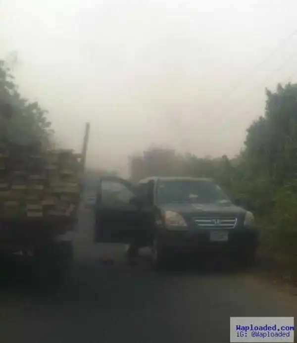 Photos: Driver, Passengers Missing After Armed Robbers Attacked Jeep In Ibadan Today!